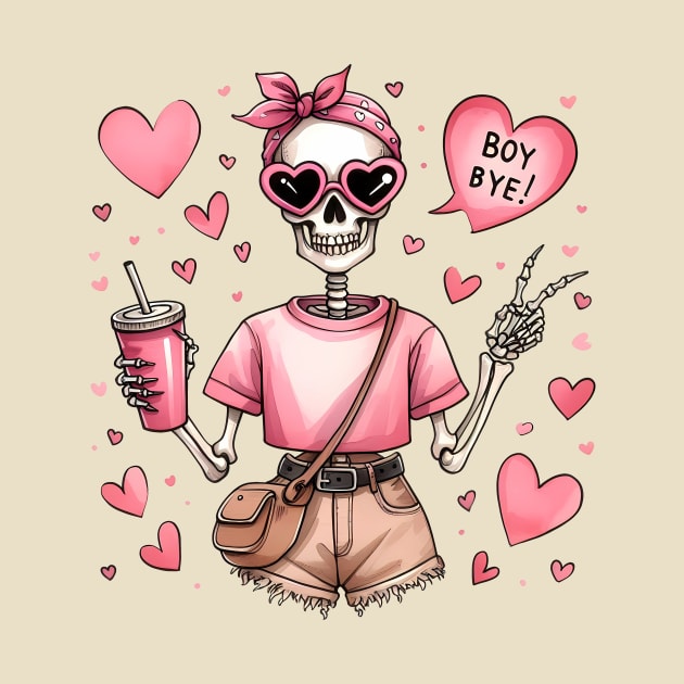 Boy Bye! Skeleton Anti Valentines Day by Nessanya