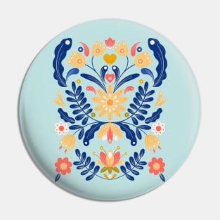 Blue and yellow rustic flowers Pin