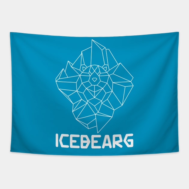 Iceberg The IceBEARg A polar ice bear in an iceberg outline Tapestry by PawkyBear