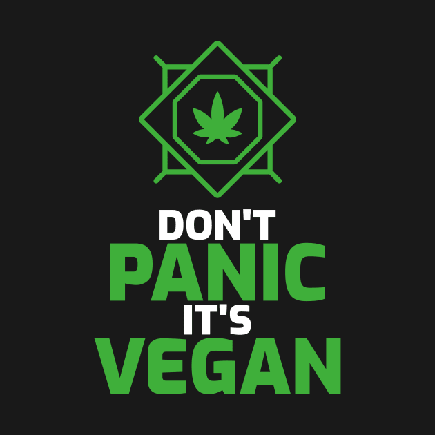 Funny Vegan Stoner - Don't panic, it's vegan by Herbivore Nation - Vegan Gifts