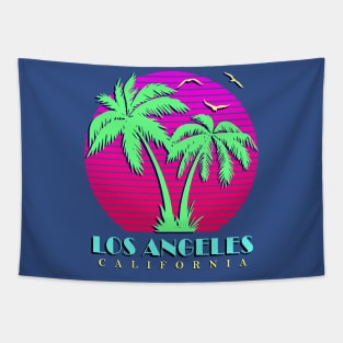 Los Angeles California Palm Trees Sunset Tapestry