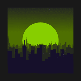 City on green sunset T-Shirt