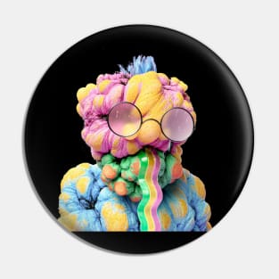 RAINBOW FUNNY FANTASY CREATURE WEARING GLASSES 3D Pin