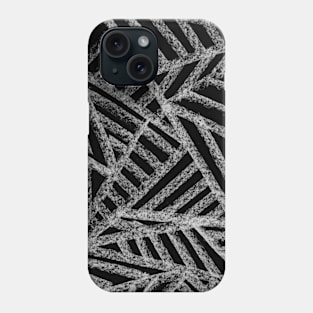 White and Black Minimal Web Lines - Abstract Charcoal Drawing Phone Case