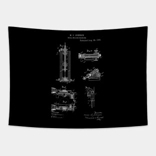 Drill Milling Machine Vintage Patent Hand Drawing Tapestry