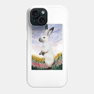 Watercolor Rabbit on a flower field Phone Case