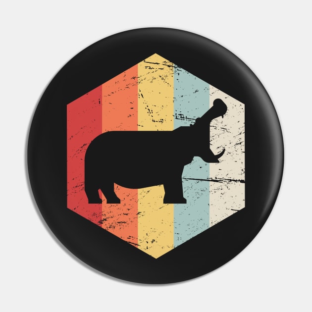 Retro 70s Hippo Pin by MeatMan