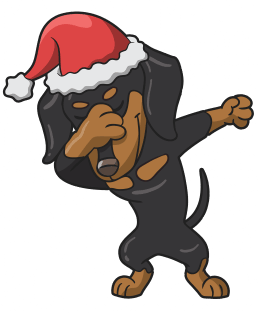 Dabbing Dachshund Ugly Christmas Sweater Magnet