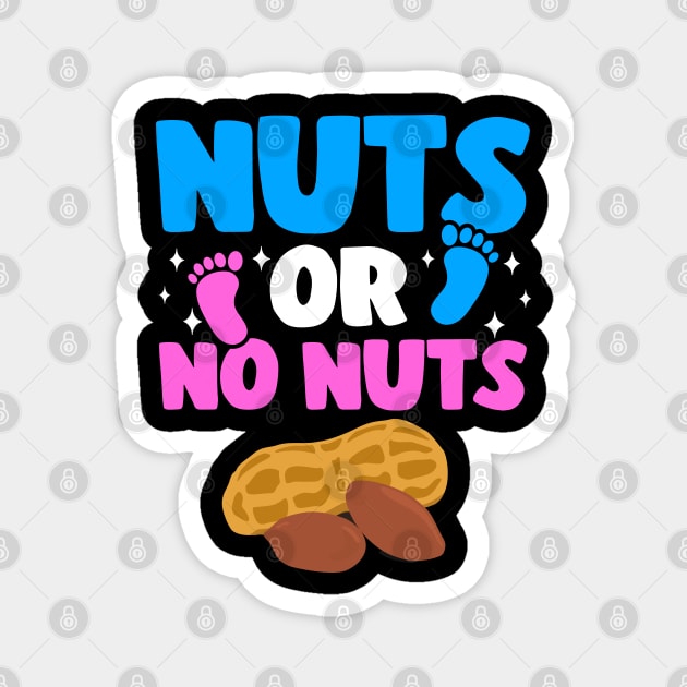 Funny Gender Reveal Nuts Or No Nuts Baby Party Gift Magnet by Kuehni