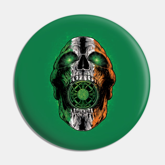 Irish Screaming Skull Pin by Fine Design Creative