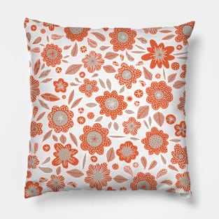 Orange Flowers Pillow