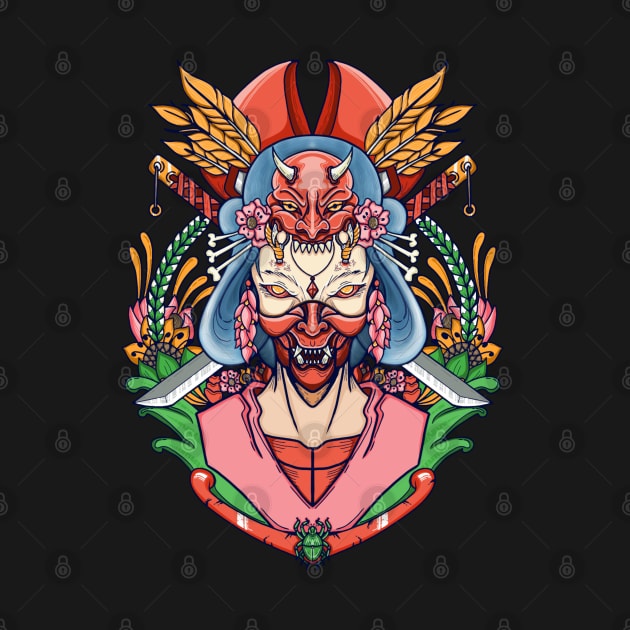 Hannya mask demon by Snag_artconcept