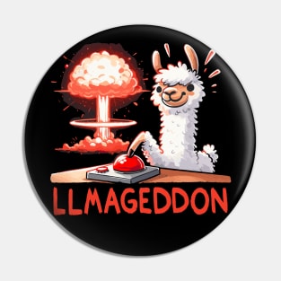 Llamageddon Llama (Back Print) Pin