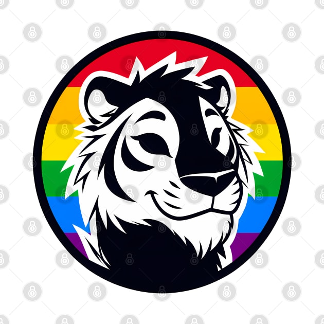 LGBTQ Pride Tiger Anthro Furry Rainbow Logo by Blue Bull Bazaar