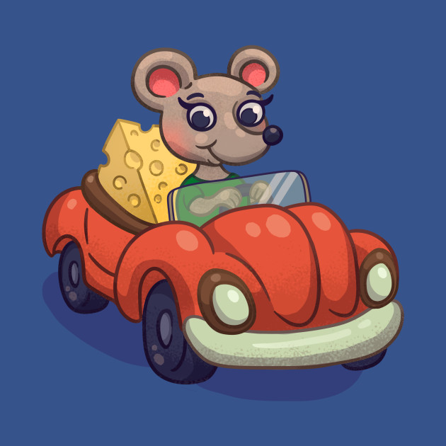 Discover Mouse in the car - Mouse - T-Shirt