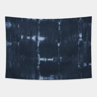 Soft texture of Shibori squares - navy blue Tapestry