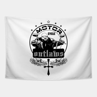 Motor Cycle Outlaws, MotorCycle Rider Tee Tapestry