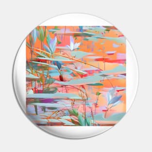 Lily Pond Abstract Pin