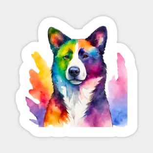 Karelian Bear Dog Watercolor Portrait Magnet