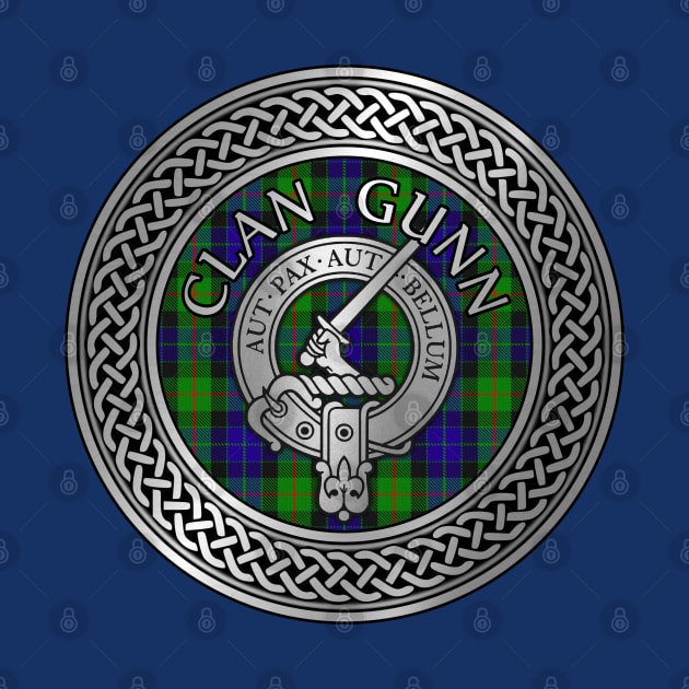 Clan Gunn Crest & Tartan Knot (Latin) by Taylor'd Designs