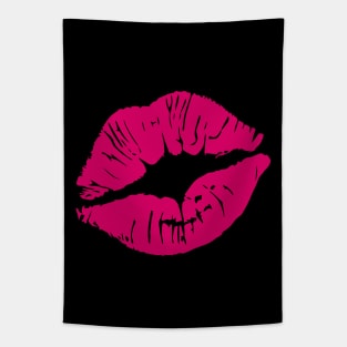 Hot Pink Lips (Dark) Tapestry