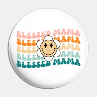 Blessed Mama Smiley Face Pin