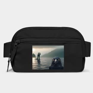 Crow Selfie with Loch Ness Monster Nessie funny photo Bag