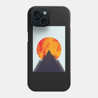 Minimalist Abstract Geometric Sunset at the Mountains Graphic Art Phone Case