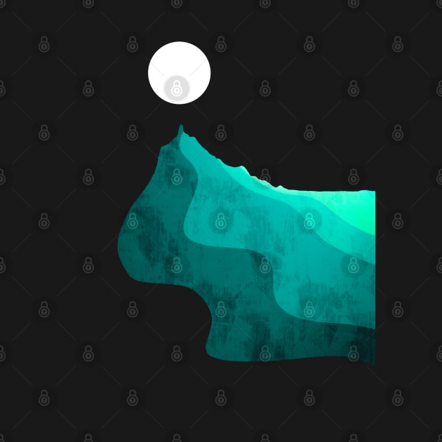 Green peak moon by Swadeillustrations