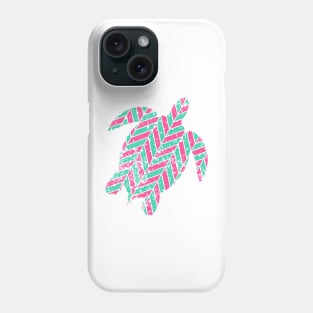 Preppy Pink and Teal Green Distressed Seaturtle Sea Turtle Gifts Phone Case