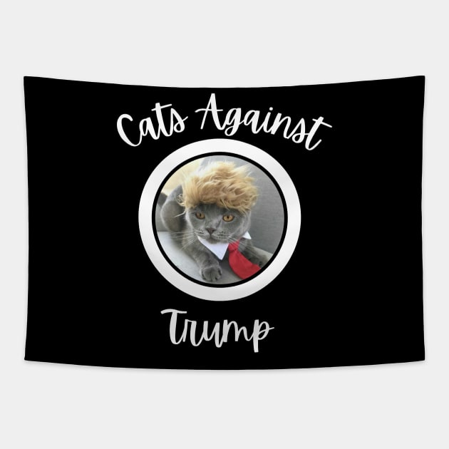 Funny Cats Anti-Trump - Cats Against Trump Tapestry by mkhriesat