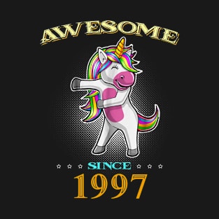 Awesome Since 1997 T Shirt Cute Unicorn Floss Birthday Gift T-Shirt