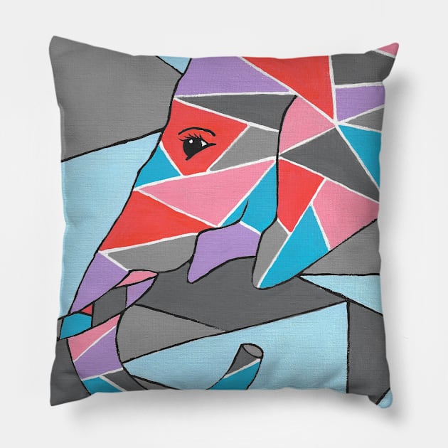 GEOMETRIC Elephant Pillow by SartorisArt1