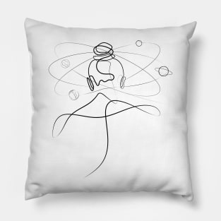 She's The Center Of The Universe | One Line Artist | Minimal Art | One Line Art | Minimalist Pillow