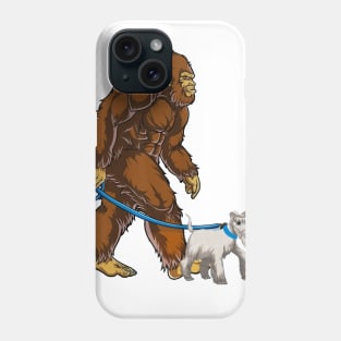 Funny Bigfoot Sasquatch Walking Schnauzer Phone Case