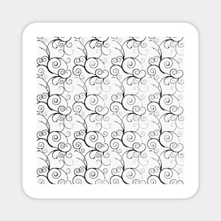 TRELLIS AND VINES BLACK AND WHITE Magnet