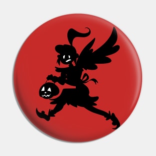 Halloween Fairy Trick or Treater Girl Silhouette Pin