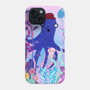 The Story of the Sea,octopus, jellyfish, coral reefs, seaweed Phone Case