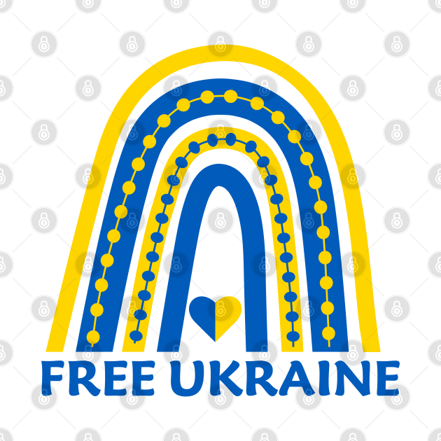 Free Ukraine Ukrainian rainbow flag by yasminepatterns