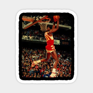 Dominique Wilkins - Vintage Design Of Basketball Magnet