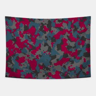 Dark Pink Grey Camouflage Tapestry