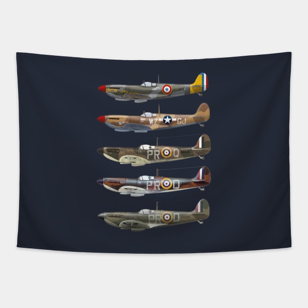 Supermarine Spitfire is a British fighter aircraft Tapestry by Jose Luiz Filho