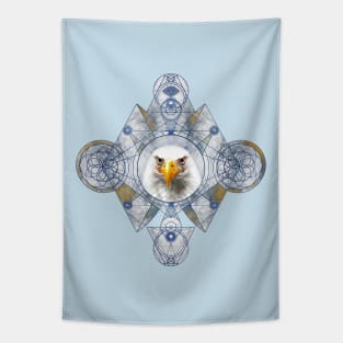 Eagle in Sacred Geometry Ornament Tapestry