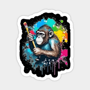 Monkey painter Magnet
