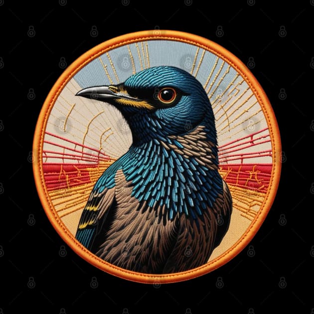 Juvenile Starling Embroidered Patch by Xie