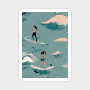 Paddleboarding Illustration Magnet