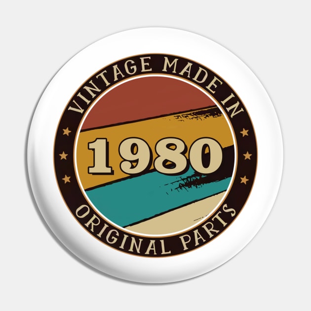 Vintage Made In 1980 Original Parts Pin by super soul