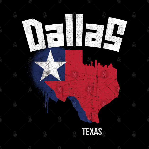 Dallas Texas Flag Map Dallas Texas Tapestry TeePublic