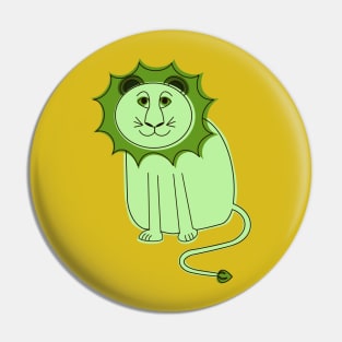 Friendly green lion - paper cut-out Pin