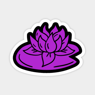 Hand drawn floating lotus magenta Magnet